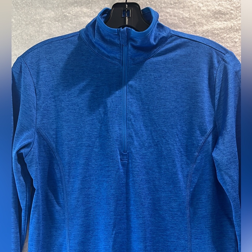 BCG Cobalt Blue Stretch Long Sleeve Athletic Pullover 1/4” Zipper  Size Small